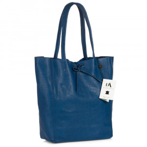 Geanta shopper din piele naturala DiAmanti Luisa Blu